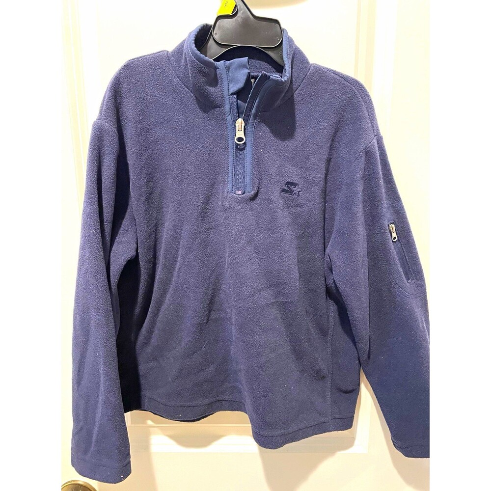 Starter Boys Blue Fleece 1/4 Zip Sweatshirt kids size small Quarter zip